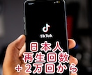 TikTokの日本人再生回数＋2万回以上再生します リアルユーザーの日本人アカウントが再生します！ イメージ1