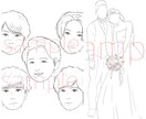 結婚式用に!アイコン用に!鉛筆画風イラストかきます 鉛筆画風のシンプルな似顔絵を作成いたします！ イメージ1