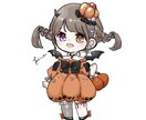 ハロウィンミニキャライラストお描きします 基本の髪型、目の色色変更でお安く、オプションで髪型変更も可能 イメージ3