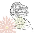お花と似顔絵のおしゃれなアイコン描きます お好きなお花と似顔絵を重ねたおしゃれなアイコンを作成します! イメージ7