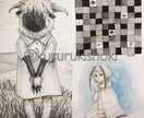 挿絵みたいな不思議・ダーク系なイラスト描きます 背景有！鉛筆・パステル・アクリル・ペン画など選んで頂けます イメージ4