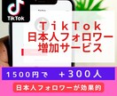 TikTok"日本"登録フォロワー自然に増やします 低価格　300人で1500円・10000人でも36500円 イメージ1