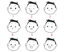最短即日！赤ちゃんの似顔絵アイコンをお描きします SNSや、ブログ用に○ ゆるーい絵柄のオリジナルアイコン イメージ3