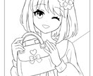 塗りやすさ重視　手描きの塗り絵線画を制作します 自分だけのキャラを塗って楽しみたい方へ イメージ2