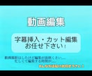 お手頃価格であなたの動画に字幕挿入・カットします もちろんどちらか1つの場合は安くなります！その他サービス有り イメージ1
