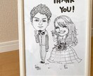 ウェルカムスペースを邪魔しない似顔絵描きます 配置しやすいシンプルなデザインで時短希望の新郎新婦さんへ イメージ2