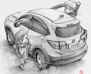 愛車や似顔絵アナログイラスト作成 原画郵送致します 【記念品やプレゼントに】車やご家族のオリジナル画作成します イメージ8