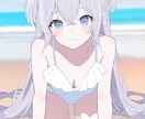 可愛い女の子のイラスト作成します 水着、露出度高めの衣装を着たセクシーな女の子が得意です イメージ1