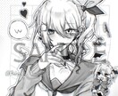 最短1日！病みかわなモノクロアイコン描きます 1〜3日のスピード納品／ワンカラー対応可／ラフまで修正無制限 イメージ1