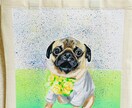 世界に1つ愛犬トートバッグ描かせていただきます お散歩がもっと誇らしくなる。愛犬の似顔絵トートバッグ。 イメージ5