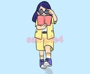 ポップで可愛らしいイラストをお描きします 全身イラスト、ポーズ自由、背景色も指定可！ イメージ5