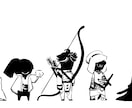 白黒イラスト描きます 風景・動物・機械・シンプルなキャラクターなど イメージ3