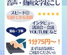 1分75円！安心丁寧！音声文字起こしを代行します 最短当日！実績多数！動画も音声も素早く文字化します イメージ1