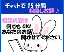 時間内無制限‼チャットで相談に乗ります 愚痴、お悩みなど何でもOK！解決のお手伝いをさせてください イメージ1