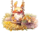 可愛い動物キャラクター、アイコンお描きします 水彩イラストでふんわり絵に仕上げます イメージ7