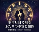 生年月日でお二人の本質的な相性と今後の流れを視ます なぜ惹かれるのか、なぜすれ違うのか。数秘術で読み解きます イメージ1