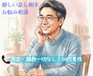寂しさ・不満・孤独感・寄り添い話を聴きます 旦那には言えない本音や愚痴、男性目線で味方になります イメージ1