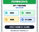 PDF表をCSV化しやすく整えます PDF内の表をデータ化しやすくします イメージ2