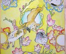 送料込み【かわいいペットのイラスト色紙】描きます アナログで扇子や色紙を300本描いた絵師によるペット一点物 イメージ1