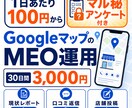 1日100円からGoogleマップMEO運用します 口コミを集めやすくするマル秘アンケート付き｜月額3,000円 イメージ1