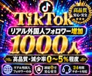 TikTokリアル外国人フォロワーを増加します 圧倒的高品質【本物】減少率0〜5%程度！外国人1000人増加 イメージ4
