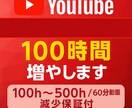 YouTube再生時間100時間増やします 100h～500h/60分動画/減少保証付/収益化 イメージ1