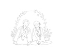 結婚式、ウェルカムボードのイラスト描きます 新郎新婦のご本人に似せた可愛らしいイラストを描きます。 イメージ3