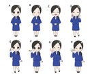 いろんなポーズの女性の全身イラストお描きいたします ビジネスにもおすすめな絵柄です。お好きなポーズ選べます！ イメージ4