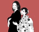 お写真から繊細なイラストをお作りします 白黒+ワンポイントカラーでカッコ可愛いシンプルイラスト♡ イメージ1