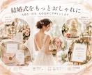 結婚式のペーパーアイテムを制作します 席次表やメニュー表を統一感あるデザインにします イメージ1