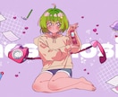 平成レトロポップなイラスト描きます レトロでポップなバストアップを描きます！ イメージ3