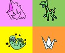 ロゴやキャラクターを作成します フラットでモダンかつシンプルなロゴやキャラクターを作ります。 イメージ1