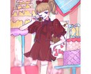 キラキラ可愛いおしゃれな女の子描きます 個性的な絵柄で元気が貰えるイラスト描きます.* イメージ4