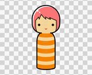 こけし風の似顔絵イラスト描きます SNSやブログのアイコン、挿絵にピッタリなシンプルイラスト イメージ8