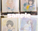 ふんわり水彩の似顔絵作成します ミニ色紙に水彩でふんわりとした似顔絵をお描きします イメージ2