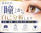 あなたの負担ゼロ！！｜『瞳』から自己分析します 質問や選択なし！あなたは待つだけ！性格・天職を読み解く新手法 イメージ1