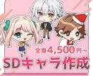 TRPG・配信などに使えるSDキャラを製作します アニメ塗りのポップなミニキャラ！ イメージ1