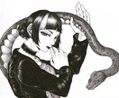 白黒のキャラクターイラストを描きます 線画での白黒イラストです。一風変わったイラストを！ イメージ6