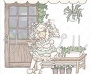 淡い雰囲気の背景つき人物イラストを描きます 配信動画への使用やグッズ作成などに。商用利用可 イメージ3