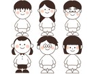 シンプルでかわいいイラスト作成します 服装、髪型、表情等の希望に応じます！3回まで修正無料です！ イメージ2