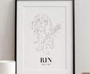 あなたのペットをラインアートで描きます 世界に一つだけのモダンアートを家庭に飾ってみませんか？ イメージ9