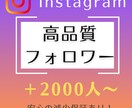 Instagramフォロワー2000人～増やします 【フォロワー増加サービス】インスタフォロワー＋2,000人～ イメージ1