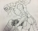 キャラ、モンスター、動物、などのラフ画を提供します デフォルメからクリーチャーまでなんでも描きます イメージ1