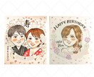 結婚式和装orドレス似顔絵ウェルカムボード描きます ギフト色紙、贈呈品、ご両親サンクスボード、結婚式似顔絵 イメージ8