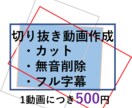激安！！切り抜き動画の作成いたします 1動画/800円　カット　無音カット　フル字幕 イメージ1