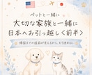ペット【前半】帰国準備、今やることが分かります バラバラな情報を日本語で！一連の流れを知り、順番通りに進める イメージ1