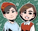 最短あさって納品☆コミックタッチの似顔絵描きます ウエディングボードや還暦祝いなど、幅広く対応可能です♪ イメージ1