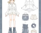 ふんわり優しい！おしゃれ可愛いイラストお届けします SNSアイコンやグッズなど幅広い用途に！衣装デザインも◎ イメージ3