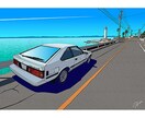 あなたの思い出のお車を描きます 思い出の車、お気に入りの愛車と景色であなただけの記念アートを イメージ7