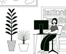 シンプルな線画イラストお描きします ユニークなイラスト。挿絵やアイコンなどにいかがでしょうか。 イメージ2